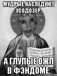 мудрые наследуют усодозер, а глупые ожп в фэндоме.