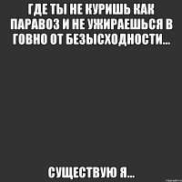 где ты не куришь как паравоз и не ужираешься в говно от безысходности... существую я...