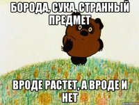 борода, сука, странный предмет вроде растет, а вроде и нет