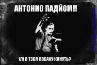 Антонио падйом!! ілі в тэбя собаку кинуть?