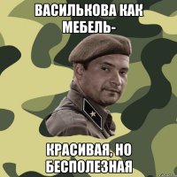 василькова как мебель- красивая, но бесполезная