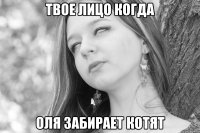 твое лицо когда оля забирает котят