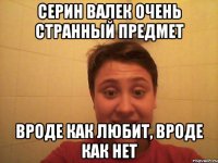 серин валек очень странный предмет вроде как любит, вроде как нет