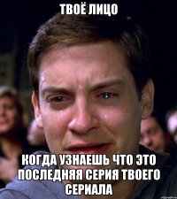 твоё лицо когда узнаешь что это последняя серия твоего сериала
