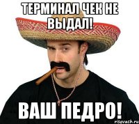 терминал чек не выдал! ваш педро!