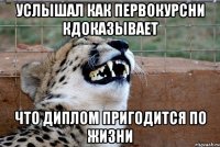 услышал как первокурсни кдоказывает что диплом пригодится по жизни