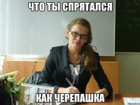 что ты спрятался как черепашка
