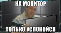 на монитор только успокойся