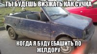ты будешь визжать как сучка когда я буду ебашить по желдору