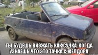  ты будешь визжать как сучка, когда узнаешь что это тачка с желдора