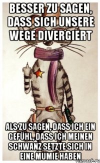 besser zu sagen, dass sich unsere wege divergiert als zu sagen, dass ich ein gefühl, dass ich meinen schwanz setzte sich in eine mumie haben