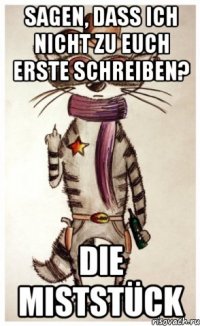 sagen, dass ich nicht zu euch erste schreiben? die miststück