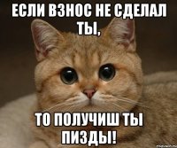 если взнос не сделал ты, то получиш ты пизды!