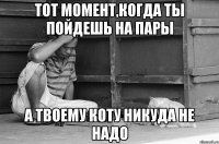 тот момент,когда ты пойдешь на пары а твоему коту никуда не надо