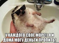  у каждого свое море!) я и дома могу деньги пропить!