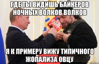 где ты видишь байкеров ночных волков волков я к примеру вижу типичного жопализа овцу