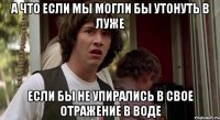 а что если мы могли бы утонуть в луже если бы не упирались в свое отражение в воде