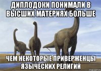 диплодоки понимали в высших материях больше чем некоторые приверженцы языческих религий