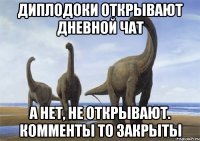 диплодоки открывают дневной чат а нет, не открывают. комменты то закрыты