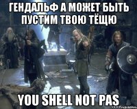 гендальф а может быть пустим твою тёщю you shell not pas