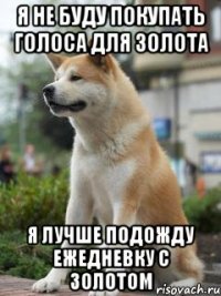 я не буду покупать голоса для золота я лучше подожду ежедневку с золотом