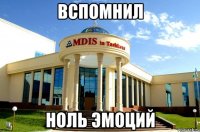вспомнил ноль эмоций