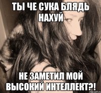 ты че сука блядь нахуй не заметил мой высокий интеллект?!