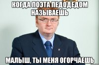 когда поэта педодедом называешь малыш, ты меня огорчаешь