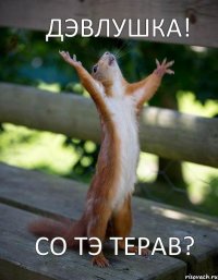 ДЭВЛУШКА! СО ТЭ ТЕРАВ?