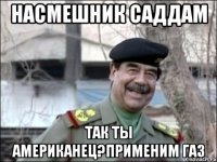 насмешник саддам так ты американец?применим газ
