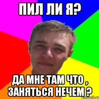 пил ли я? да мне там что , заняться нечем ?