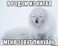 я родом из китая меня зовут ли хуань