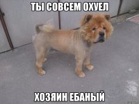 ты совсем охуел хозяин ебаный