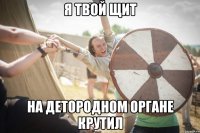 я твой щит на детородном органе крутил
