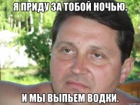 я приду за тобой ночью. и мы выпьем водки.