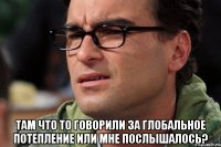  там что то говорили за глобальное потепление или мне послышалось?