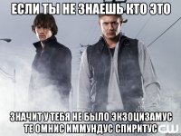 если ты не знаешь кто это значит у тебя не было экзоцизамус те омнис иммундус спиритус