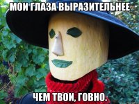 мои глаза выразительнее чем твои, говно.