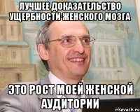 лучшее доказательство ущербности женского мозга это рост моей женской аудитории