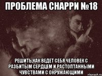 проблема снарри №18 решить,как ведет себя человек с разбитым сердцем и растоптанными чувствами с окружающими