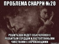 проблема снарри №20 решить,как ведет себя человек с разбитым сердцем и растоптанными чувствами с окружающими