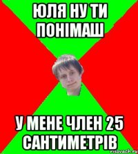 юля ну ти понiмаш у мене член 25 сантиметрiв