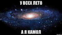 у всех лето а я камол