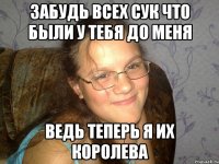 забудь всех сук что были у тебя до меня ведь теперь я их королева