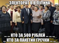 ... электорат в.в.путина ... ... ... кто за 500 рублей ... ... ... ... кто за пакетик гречки ... ...