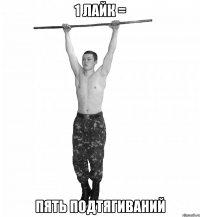 1 лайк = пять подтягиваний