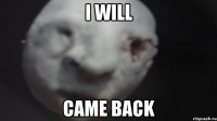 i will came back