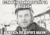 если начальник пошлёт за водкой нажрусь по дороге нахуй!