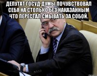 депутат госуд думы почувствовал себя на столько без наказанным что перестал смывать за собой. 