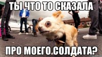 ты что то сказала про моего солдата?
